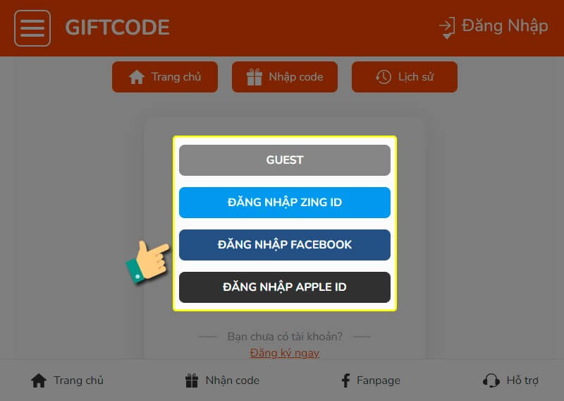 Cách nhận code Gunny Origin mới nhất bước 1