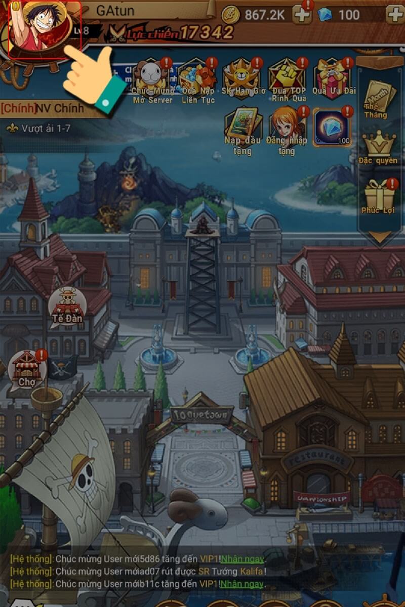 Cách nhận code Hải Tặc Bá Vương mới nhất bước 1