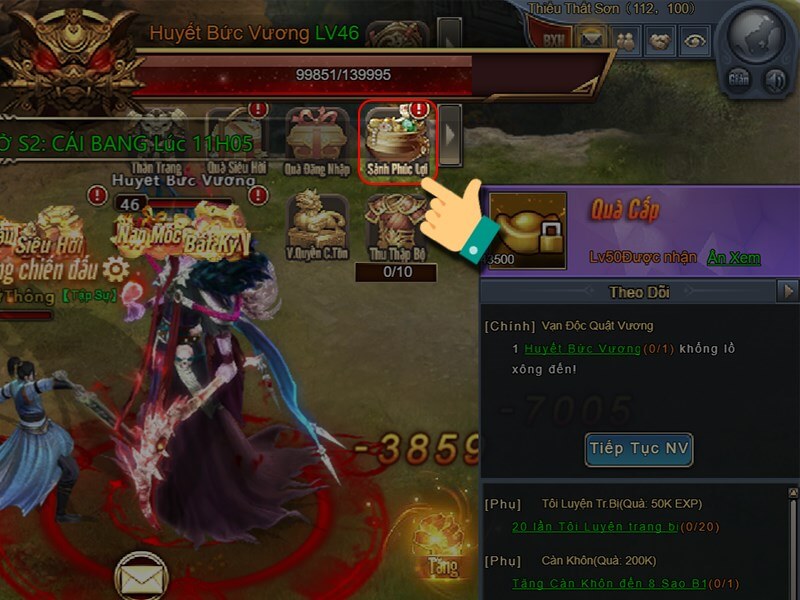 Cách nhập code Ỷ Thiên Long CMN bước 1