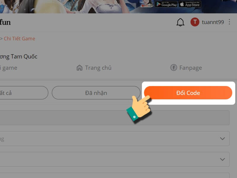 Cách nhận code Đế Vương Tam Quốc mới nhất bước 2_2