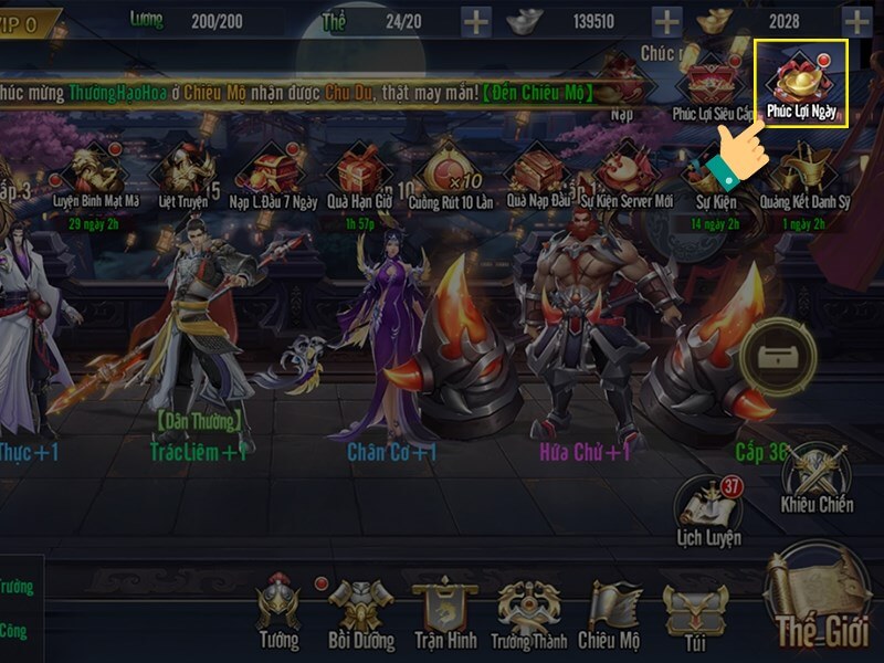 Nhận code Quần Anh Tam Quốc mới nhất bước 1