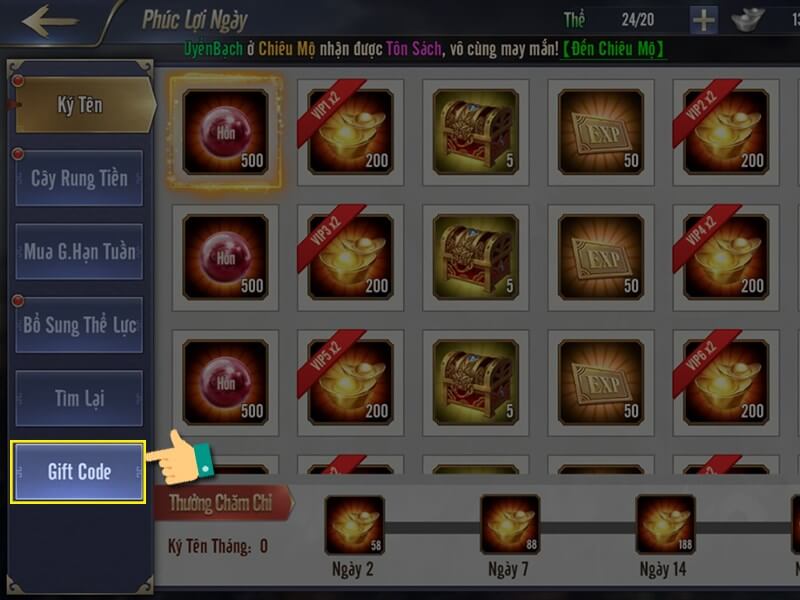 Nhận code Quần Anh Tam Quốc mới nhất bước 2