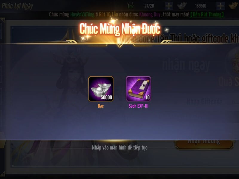 Nhận code Quần Anh Tam Quốc mới nhất bước nhận thưởng