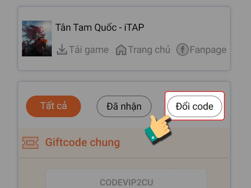 Nhận code Tân Tam Quốc mới nhất bước 4