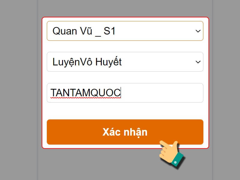 Nhận code Tân Tam Quốc mới nhất bước 5